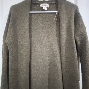 Cozy Long Olive Green Women’s Cardigan